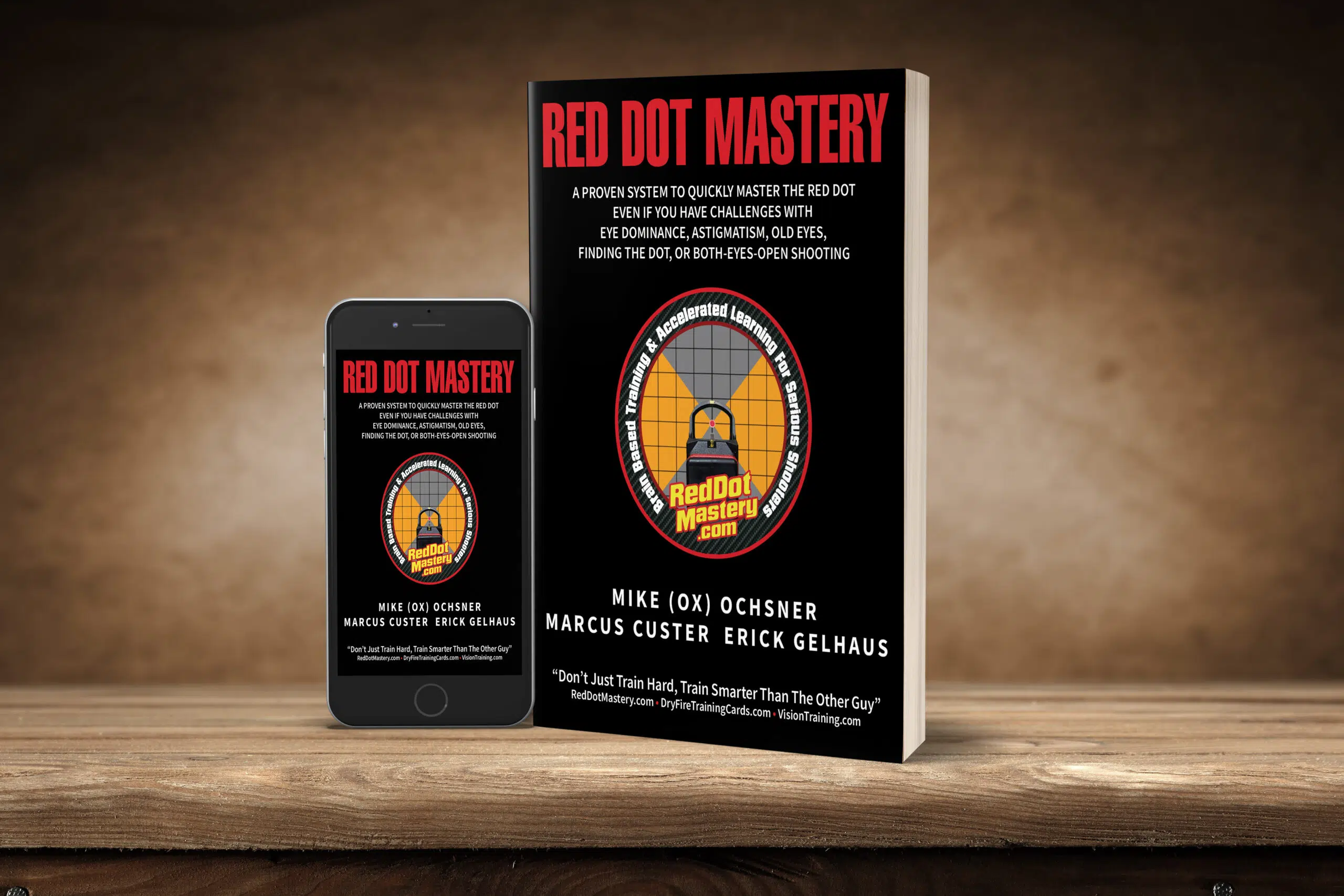 Red Dot Mastery book cover, bestselling guide to pistol-mounted optics